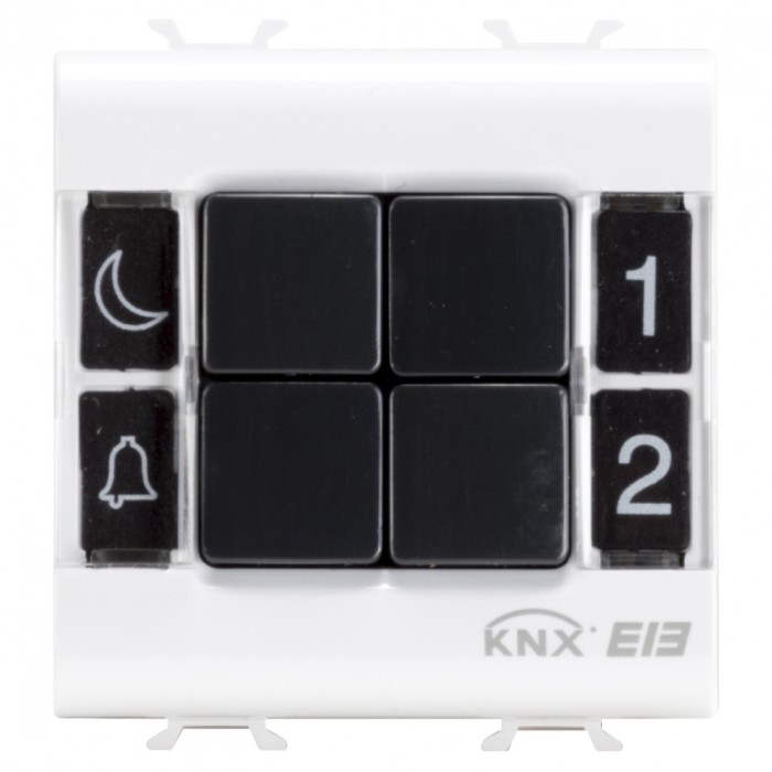 Pulsantiera 4 canale 2M Gewiss Chorus KNX alb GW10782