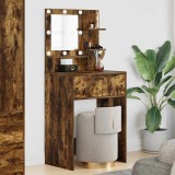 vidaXL Mese de toaletă pentru dormitor cu sertar Stejar fumuriu 888992