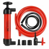Pompa manuala multifunctionala 3 in 1 de aer si transfer lichide, ulei, combustibil cu furtunuri si accesorii