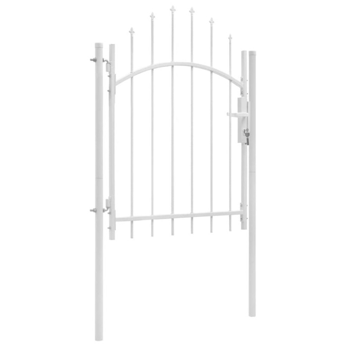 vidaXL Poartă de grădină, alb, 1 x 2 m, oțel 143065