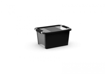 Cutie KIS Bi-Box S, 11L, negru, 26x36,5x19 cm, cu capac foto