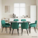 Cumpara ieftin Scaune de dining 6 buc. Catifea Turcoaz 56.5 x 50 x 85 cm