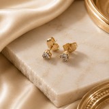 Cumpara ieftin Cercei Inima de Cristal , Cercei placati 14K