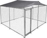 Voliera pentru caini Strend Pro cu acoperis, 3x3x2.1 m, otel galvanizat, cusca exterioara