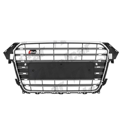 Grila masca fata AUDI A4/S4 (B8), 11.2011-12.2015,cromat, Negru stralucitor; fara emblema foto
