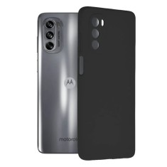 Husa Motorola Moto G62 Silicon Negru cu Microfibra SoftEdge