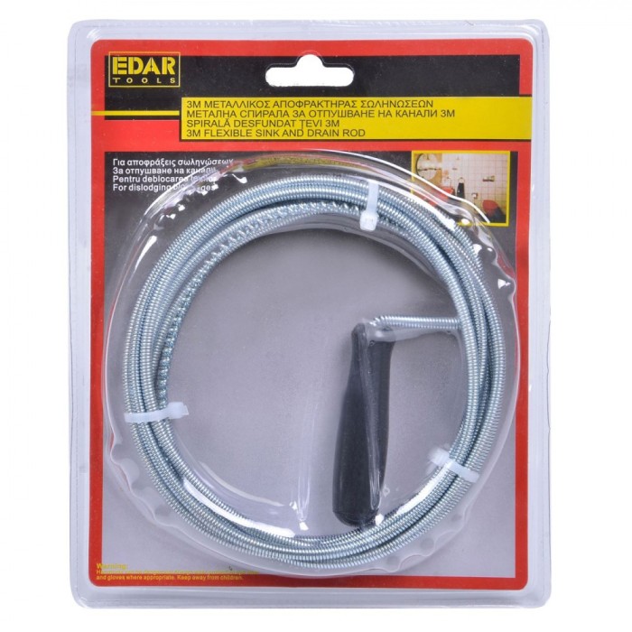 Spirală Desfundat &Uuml;evi, 3 m, Metal, M&acirc;ner Flexibil