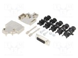 Conector D-Sub 15 pini mamă ENCITECH negru lipire pe cablu set complet