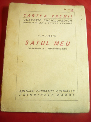 Ion Pillat - Satul meu -Ed.1923 Fundatia Carol,gravuri I.Teodorescu-Sion,112pag foto