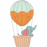 Cumpara ieftin Sticker decorativ, Elefant, Portocaliu, 90 cm, 8544ST-1, Oem