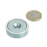 Magnet neodim oala &Oslash;32 mm, cu gaura ingropata, putere 30 kg