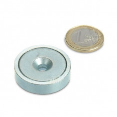 Magnet neodim oala Ø32 mm, cu gaura ingropata, putere 30 kg