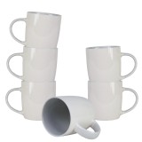 Set 6 cani, 320 ml, Portelan, Alb/Gri