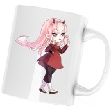 Cana alba personalizata "Human-Klaxo Sapien Hybrid Anime Chibi", INOVATIX&reg;. 330ml