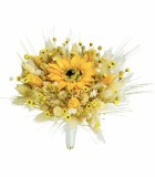 Buchet de Flori Personalizabil Eventissimi - Plante Uscate, Mic, Predominant Galben, cu floarea soarelui din foita de sapun, Eventissimi&reg;