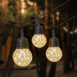 Ghirlanda luminoasa decorativa pentru exterior, alimentare la priza, 10 metri, 10 becuri LED cu iluminare calda 3000K, IP44 Household NewTrend