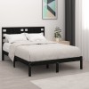 Gossi cadru de pat, negru, 140x190 cm, lemn masiv de pin