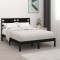 Gossi cadru de pat, negru, 140x190 cm, lemn masiv de pin