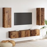 vidaXL Set dulap TV 4 piese suspendat din lemn vechi inginerie