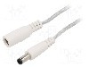 Cablu alimentare DC, DC 5,5/2,5 mufa, DC 5,5/2,5 soclu, transparent, 2m, BQ CABLE - DC.EXT.8610.0200