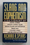 SLANG AND EUPHEMISM , A DICTIONARY by RICHARD A. SPEARS , 1991 , PREZINTA PETE SI URME DE UZURA