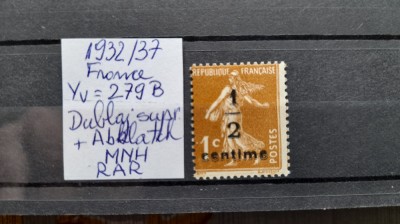 1932-Franta-Semanat YT279B-supratip.dublu+abkl. -MNH-RAR foto