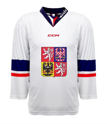 Echipa națională de hochei tricou de hochei Czech Republic 2023/24 CCM Fandres replica white - dětsk&amp;yacute; 130 foto