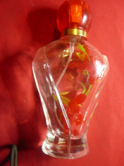 Sticla de Parfum cu floare in interior ,h=14cm foto