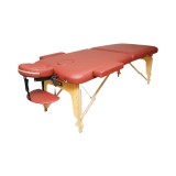 Masa de masaj pliabila Thor, 2 zone, cadru din lemn, Burgundy, 60x213 cm