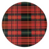 Suport farfurie rotund roșu &icirc;n carouri pentru masă decorativă, CMCLASS