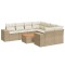 Set canapele de gradina, 9 piese, cu perne, bej, poliratan
