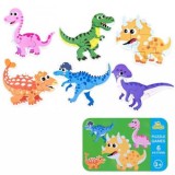 Cumpara ieftin Set 6 puzzle in cutie metalica- Dinozauri