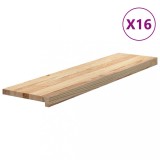 Trepte scari 16 buc Stejar masiv netratat 100x30x2 cm, DKD Home Decor