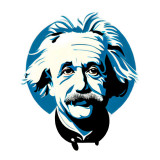 Cumpara ieftin Sticker decorativ Albert Einstein, Turcoaz, 70 cm, 8007ST, Oem