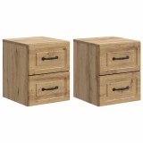 vidaXL Dulap de noapte suspendat 2 pcs Stejar Artizanal Lemn prelucrat 899334