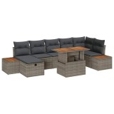 Cumpara ieftin Set de canapele pentru grădină cu pernă 8 pcs Gri Rattan poli