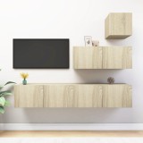 vidaXL Set de dulapuri TV, 4 piese, stejar sonoma, PAL