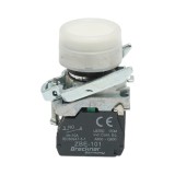 Buton de comanda alb cu capac protectie IP65, 1NO, 22 mm, Breckner