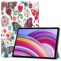 Husa tableta pentru xiaomi redmi pad pro / poco pad - microfibra, auto sleep/wake, protectie antisoc, butterfly