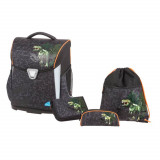 Set Ghiozdan Etui Penar si Sac Sport Schneiders King Rex, 31x40x22 cm, Negru, Poliester, Set pentru Scoala, Set Genti Scoala, Rucsac Scoala, Rucsacuri, Walker