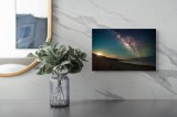 Tablou Canvas, "Răsărit sub Calea Lactee strălucitoare", Calea Lactee, Stele, Peisaj, Noapte, Ocean, Horizon, Lumina, Cer, Magie, Natura, 39 x 26 cm,
