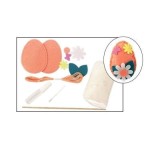Set accesorii creatie ou fetru, 14cm, ac plastic, ata, lipici, vata sintetica, instructiuni