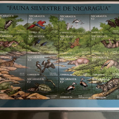 Nicaragua - Serie timbre pasari, fauna nestampilate MNH