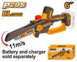 Mini drujba electrica Fierastrau de mana pe acumulator 20V, 15cm, motor brushless, 11 m/s, INGCO CGSLI2066