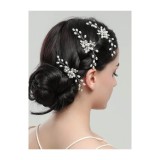 Cumpara ieftin Ace Par Mireasa, Model cu Perle si Strasuri 11X7cm, Argintii , 3buc - 25436