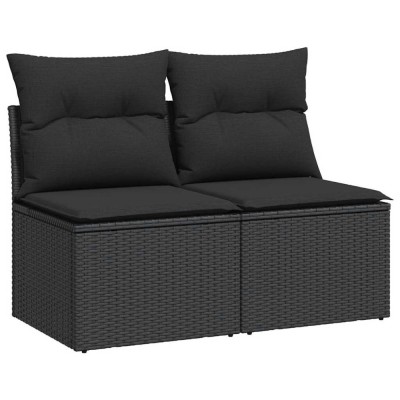 Set Canapea Mobilier de Gradina sau Terasa din Poliratan, 2 Piese, Perne Incluse foto