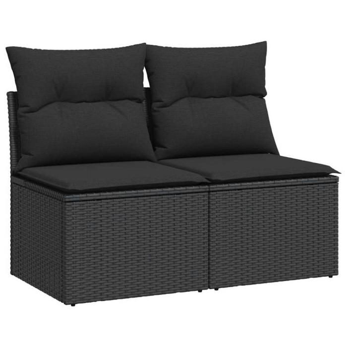 Set Canapea Mobilier de Gradina sau Terasa din Poliratan, 2 Piese, Perne Incluse