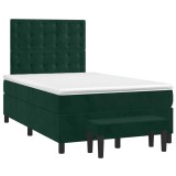 Cumpara ieftin Pat box spring cu saltea, verde inchis, 120x190 cm, catifea