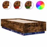 Cumpara ieftin Cadru de pat cu LED, stejar fumuriu, 100x200 cm, lemn prelucrat