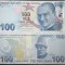 TURCIA 100 LIRE 2009 ( 2025 ) prefix H , UNC [1] P- NEW ( P-226f ) , necirculata , Semn Guvernator : Fatih Karahan , Viceguvernator : Hatice Karahan